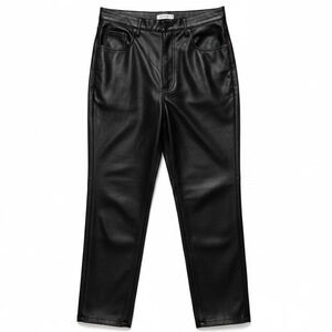 Abercrombie & Fitch Vegan Leather Pants Ankle Straight Ultra‎ High Rise Black 10